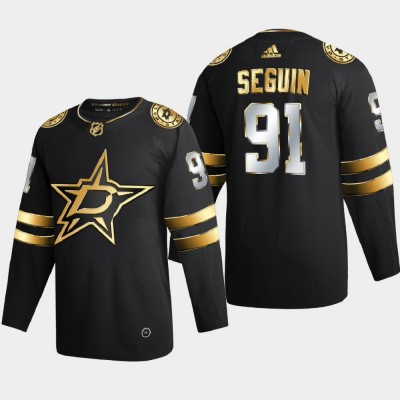 Dallas Stars #91 Tyler Seguin Men's Adidas Black Golden Edition Limited Stitched NHL Jersey Men's